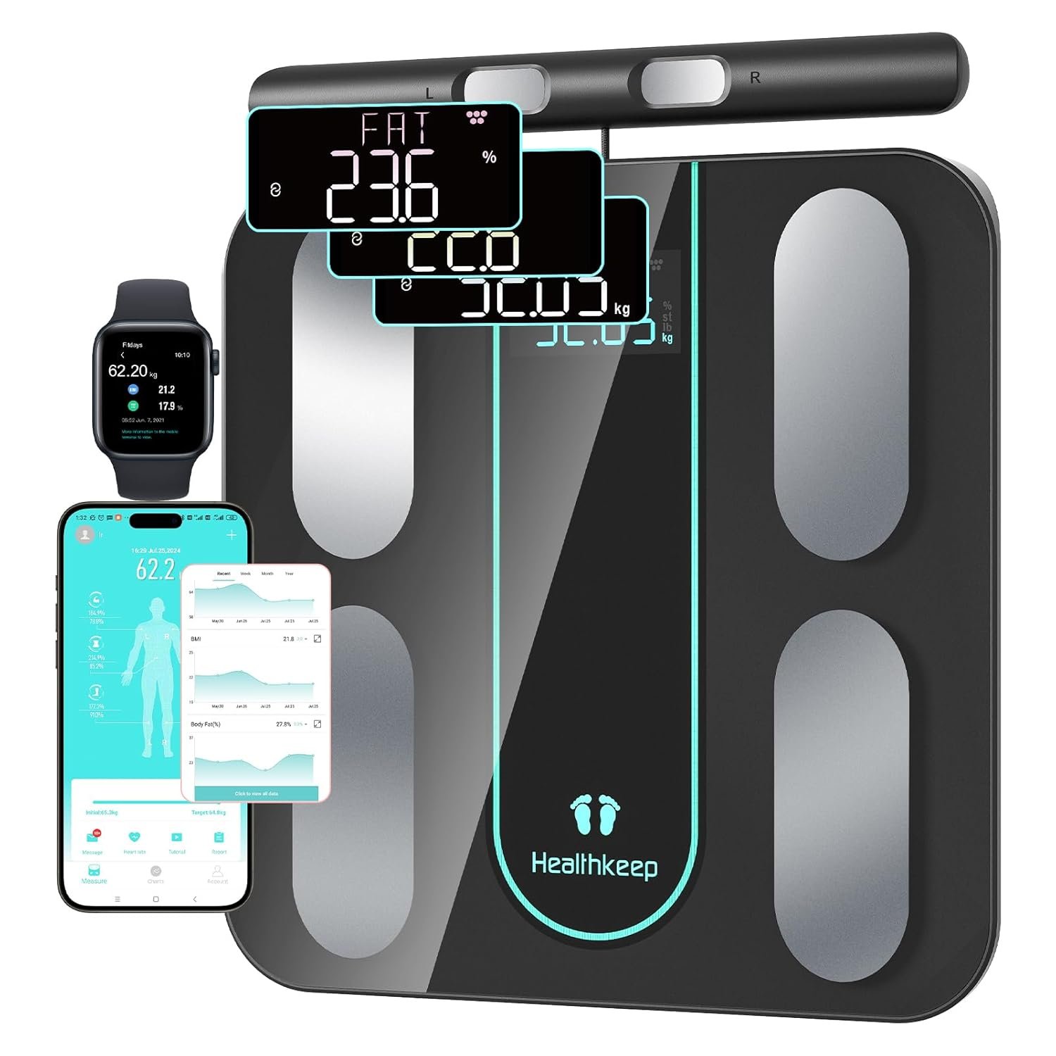 Smart scale body weight home wellness kit